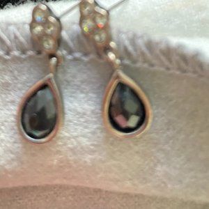 rhinestone and black facet earings